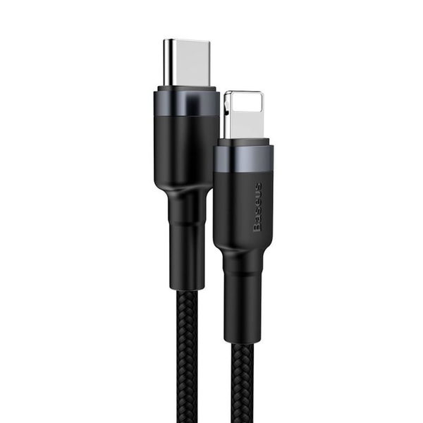 Кабель Baseus Cafule Cable Type-C to iP PD 20W 1m Gray+Black 000020 фото