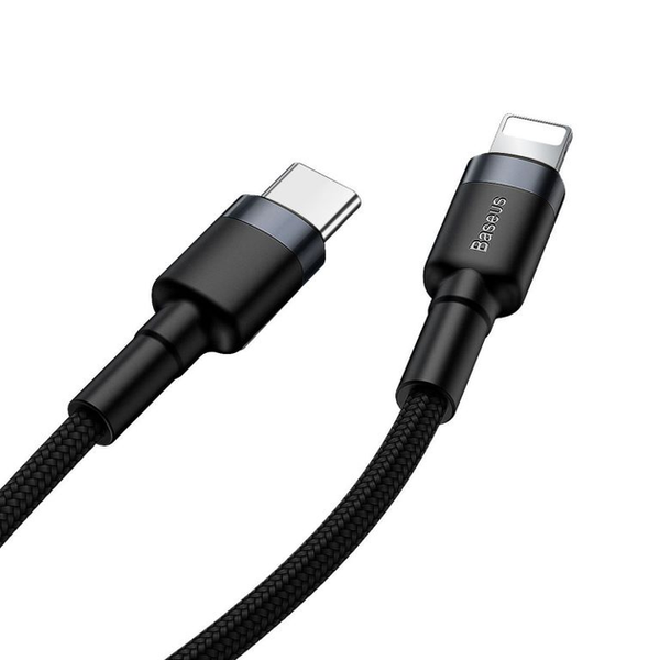 Кабель Baseus Cafule Cable Type-C to iP PD 20W 1m Gray+Black 000020 фото