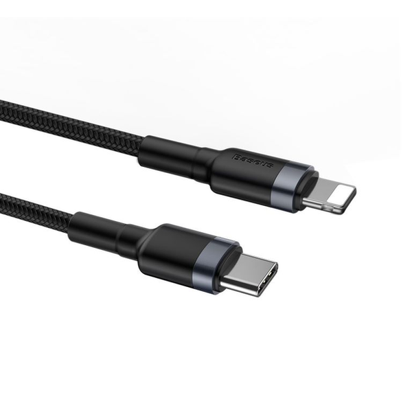 Кабель Baseus Cafule Cable Type-C to iP PD 20W 1m Gray+Black 000020 фото