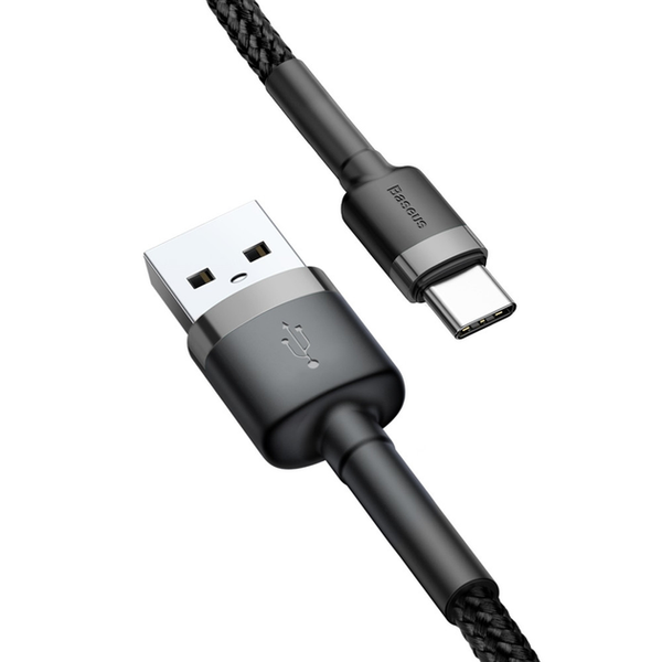 Кабель Baseus Сafule Cable USB For Type-C 2A 2M Gray+Black 000021 фото