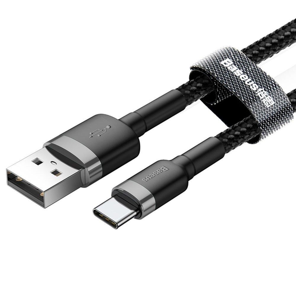 Кабель Baseus Сafule Cable USB For Type-C 2A 2M Gray+Black 000021 фото