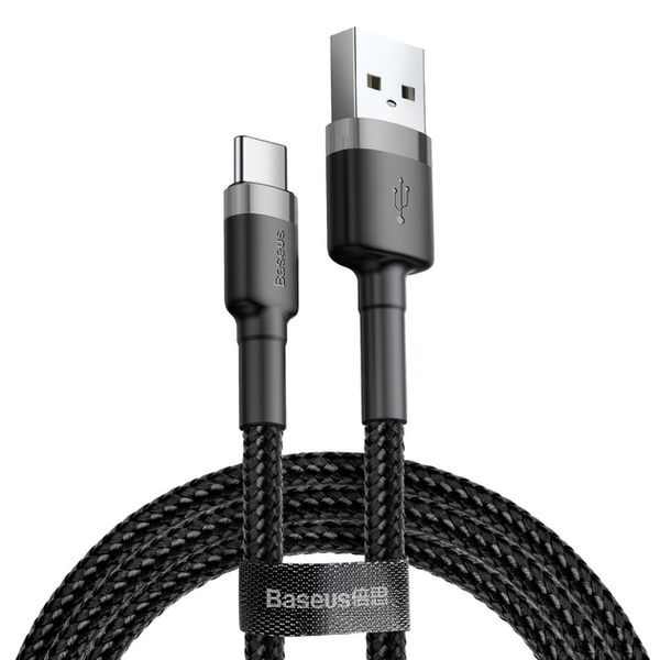 Кабель Baseus Сafule Cable USB For Type-C 2A 2M Gray+Black 000021 фото