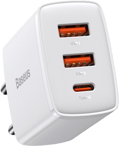 Зарядний пристрій Baseus Compact Quick Charger 2U+C 30W EU White 000022 фото